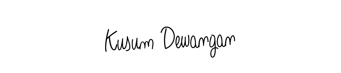 Design your own signature with our free online signature maker. With this signature software, you can create a handwritten (Angelique-Rose-font-FFP) signature for name Kusum Dewangan. Kusum Dewangan signature style 5 images and pictures png