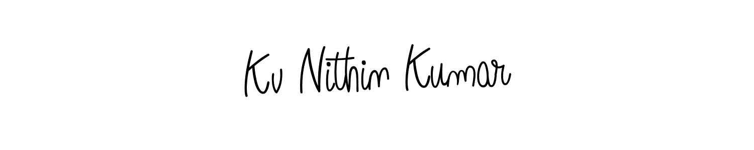 Use a signature maker to create a handwritten signature online. With this signature software, you can design (Angelique-Rose-font-FFP) your own signature for name Kv Nithin Kumar. Kv Nithin Kumar signature style 5 images and pictures png