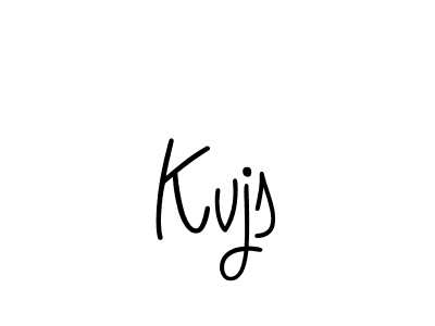 Make a beautiful signature design for name Kvjs. With this signature (Angelique-Rose-font-FFP) style, you can create a handwritten signature for free. Kvjs signature style 5 images and pictures png