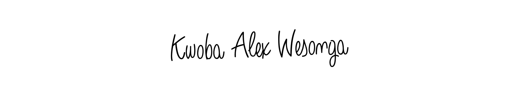 Use a signature maker to create a handwritten signature online. With this signature software, you can design (Angelique-Rose-font-FFP) your own signature for name Kwoba Alex Wesonga. Kwoba Alex Wesonga signature style 5 images and pictures png