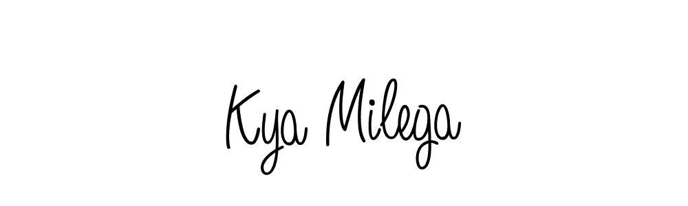 Check out images of Autograph of Kya Milega name. Actor Kya Milega Signature Style. Angelique-Rose-font-FFP is a professional sign style online. Kya Milega signature style 5 images and pictures png