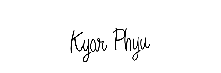 Make a beautiful signature design for name Kyar Phyu. With this signature (Angelique-Rose-font-FFP) style, you can create a handwritten signature for free. Kyar Phyu signature style 5 images and pictures png