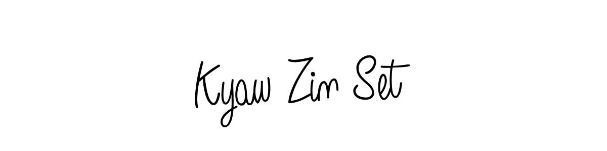 Make a beautiful signature design for name Kyaw Zin Set. With this signature (Angelique-Rose-font-FFP) style, you can create a handwritten signature for free. Kyaw Zin Set signature style 5 images and pictures png