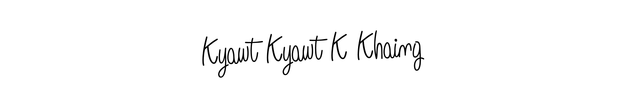 Kyawt Kyawt K Khaing stylish signature style. Best Handwritten Sign (Angelique-Rose-font-FFP) for my name. Handwritten Signature Collection Ideas for my name Kyawt Kyawt K Khaing. Kyawt Kyawt K Khaing signature style 5 images and pictures png