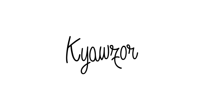 Kyawzor stylish signature style. Best Handwritten Sign (Angelique-Rose-font-FFP) for my name. Handwritten Signature Collection Ideas for my name Kyawzor. Kyawzor signature style 5 images and pictures png