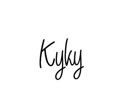 How to Draw Kyky signature style? Angelique-Rose-font-FFP is a latest design signature styles for name Kyky. Kyky signature style 5 images and pictures png