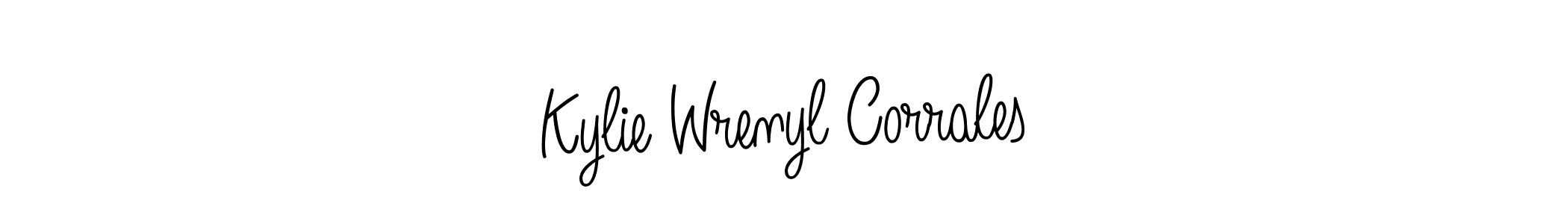 Use a signature maker to create a handwritten signature online. With this signature software, you can design (Angelique-Rose-font-FFP) your own signature for name Kylie Wrenyl Corrales. Kylie Wrenyl Corrales signature style 5 images and pictures png