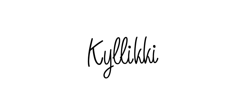 You should practise on your own different ways (Angelique-Rose-font-FFP) to write your name (Kyllikki) in signature. don't let someone else do it for you. Kyllikki signature style 5 images and pictures png