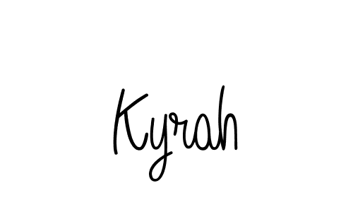 Use a signature maker to create a handwritten signature online. With this signature software, you can design (Angelique-Rose-font-FFP) your own signature for name Kyrah. Kyrah signature style 5 images and pictures png