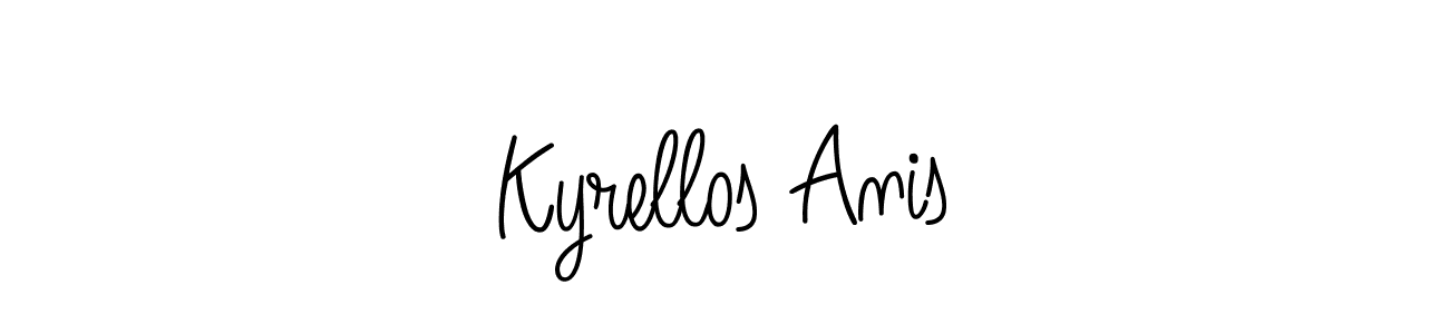 Use a signature maker to create a handwritten signature online. With this signature software, you can design (Angelique-Rose-font-FFP) your own signature for name Kyrellos Anis. Kyrellos Anis signature style 5 images and pictures png