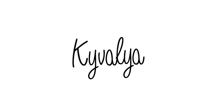 Kyvalya stylish signature style. Best Handwritten Sign (Angelique-Rose-font-FFP) for my name. Handwritten Signature Collection Ideas for my name Kyvalya. Kyvalya signature style 5 images and pictures png