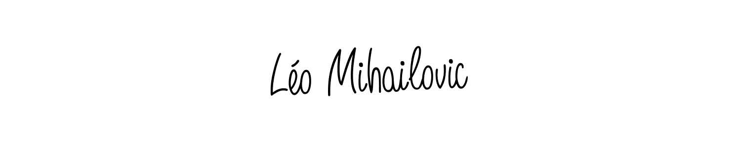 You should practise on your own different ways (Angelique-Rose-font-FFP) to write your name (Léo Mihailovic) in signature. don't let someone else do it for you. Léo Mihailovic signature style 5 images and pictures png