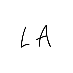 Create a beautiful signature design for name L A. With this signature (Angelique-Rose-font-FFP) fonts, you can make a handwritten signature for free. L A signature style 5 images and pictures png