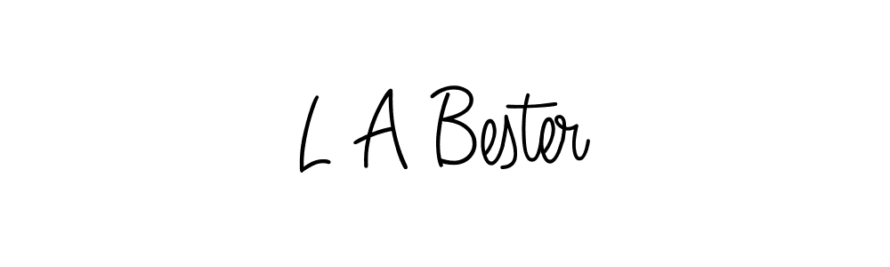 The best way (Angelique-Rose-font-FFP) to make a short signature is to pick only two or three words in your name. The name L A Bester include a total of six letters. For converting this name. L A Bester signature style 5 images and pictures png