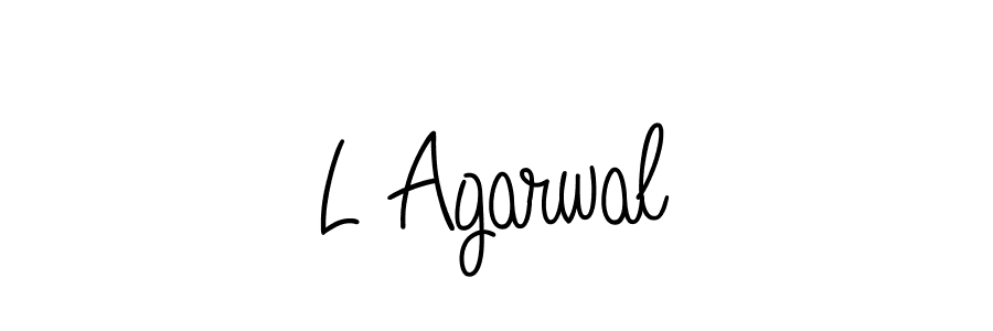 The best way (Angelique-Rose-font-FFP) to make a short signature is to pick only two or three words in your name. The name L Agarwal include a total of six letters. For converting this name. L Agarwal signature style 5 images and pictures png