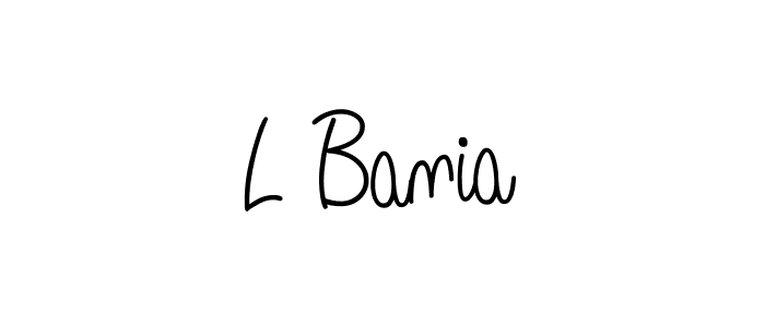 if you are searching for the best signature style for your name L Bania. so please give up your signature search. here we have designed multiple signature styles  using Angelique-Rose-font-FFP. L Bania signature style 5 images and pictures png