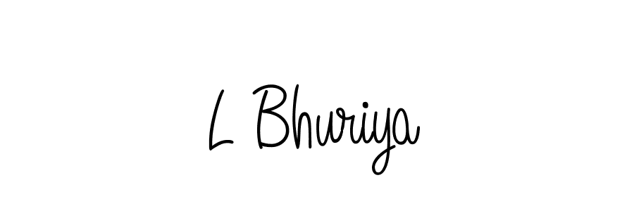 The best way (Angelique-Rose-font-FFP) to make a short signature is to pick only two or three words in your name. The name L Bhuriya include a total of six letters. For converting this name. L Bhuriya signature style 5 images and pictures png