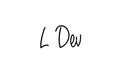 L Dev stylish signature style. Best Handwritten Sign (Angelique-Rose-font-FFP) for my name. Handwritten Signature Collection Ideas for my name L Dev. L Dev signature style 5 images and pictures png