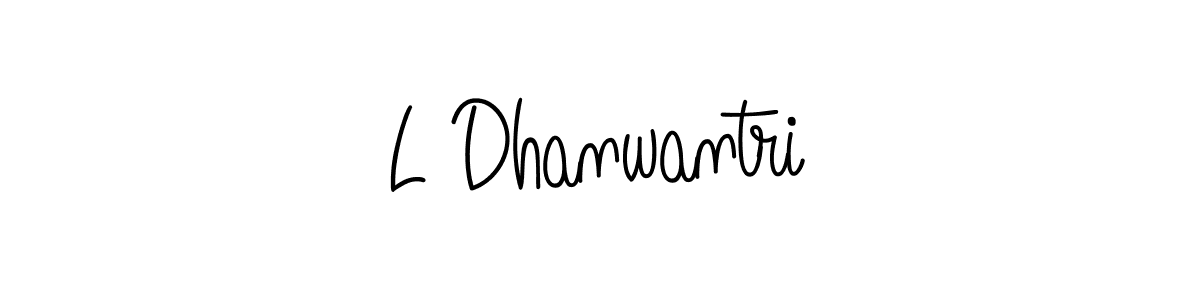 Use a signature maker to create a handwritten signature online. With this signature software, you can design (Angelique-Rose-font-FFP) your own signature for name L Dhanwantri. L Dhanwantri signature style 5 images and pictures png