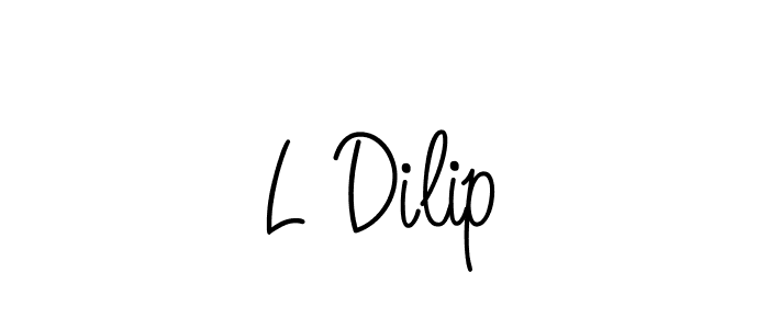 Create a beautiful signature design for name L Dilip. With this signature (Angelique-Rose-font-FFP) fonts, you can make a handwritten signature for free. L Dilip signature style 5 images and pictures png