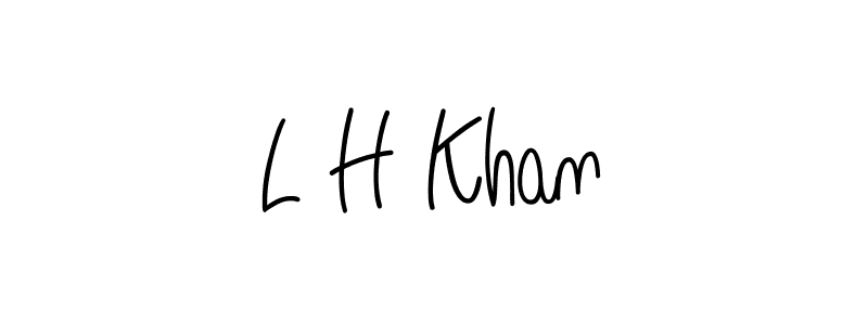 Make a beautiful signature design for name L H Khan. With this signature (Angelique-Rose-font-FFP) style, you can create a handwritten signature for free. L H Khan signature style 5 images and pictures png