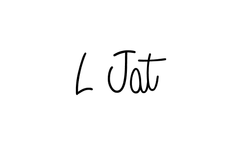 if you are searching for the best signature style for your name L Jat. so please give up your signature search. here we have designed multiple signature styles  using Angelique-Rose-font-FFP. L Jat signature style 5 images and pictures png