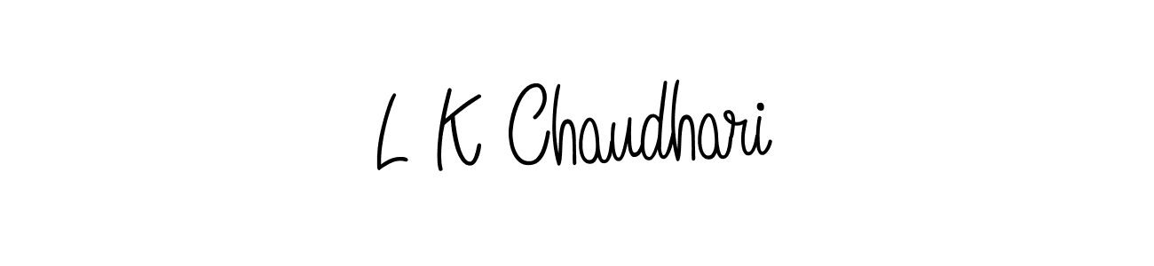 How to make L K Chaudhari name signature. Use Angelique-Rose-font-FFP style for creating short signs online. This is the latest handwritten sign. L K Chaudhari signature style 5 images and pictures png