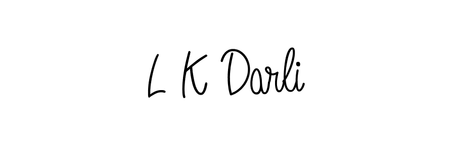 Use a signature maker to create a handwritten signature online. With this signature software, you can design (Angelique-Rose-font-FFP) your own signature for name L K Darli. L K Darli signature style 5 images and pictures png