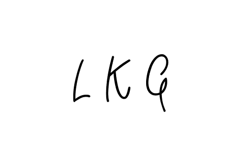 You should practise on your own different ways (Angelique-Rose-font-FFP) to write your name (L K G) in signature. don't let someone else do it for you. L K G signature style 5 images and pictures png