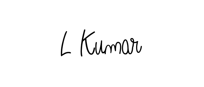 You should practise on your own different ways (Angelique-Rose-font-FFP) to write your name (L Kumar) in signature. don't let someone else do it for you. L Kumar signature style 5 images and pictures png
