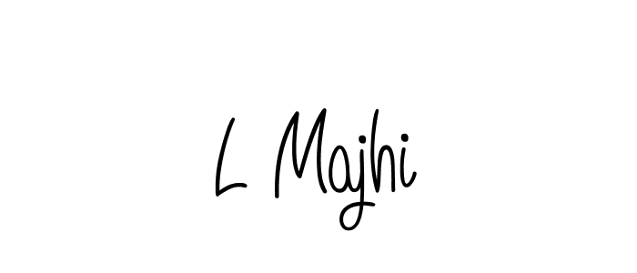 if you are searching for the best signature style for your name L Majhi. so please give up your signature search. here we have designed multiple signature styles  using Angelique-Rose-font-FFP. L Majhi signature style 5 images and pictures png