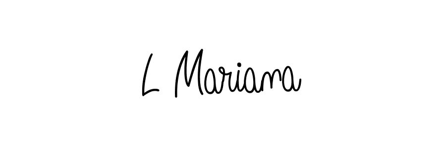 Use a signature maker to create a handwritten signature online. With this signature software, you can design (Angelique-Rose-font-FFP) your own signature for name L Mariana. L Mariana signature style 5 images and pictures png