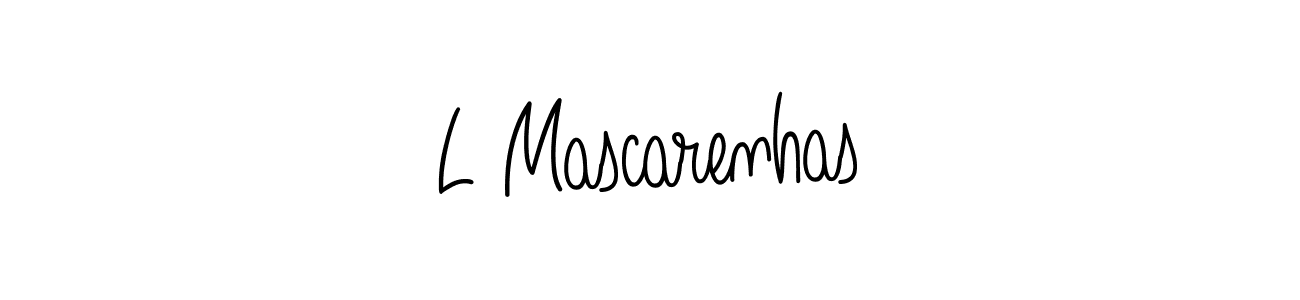 Use a signature maker to create a handwritten signature online. With this signature software, you can design (Angelique-Rose-font-FFP) your own signature for name L Mascarenhas. L Mascarenhas signature style 5 images and pictures png