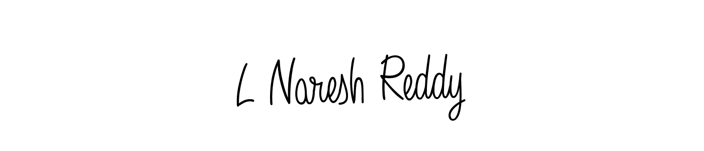 Also You can easily find your signature by using the search form. We will create L Naresh Reddy name handwritten signature images for you free of cost using Angelique-Rose-font-FFP sign style. L Naresh Reddy signature style 5 images and pictures png