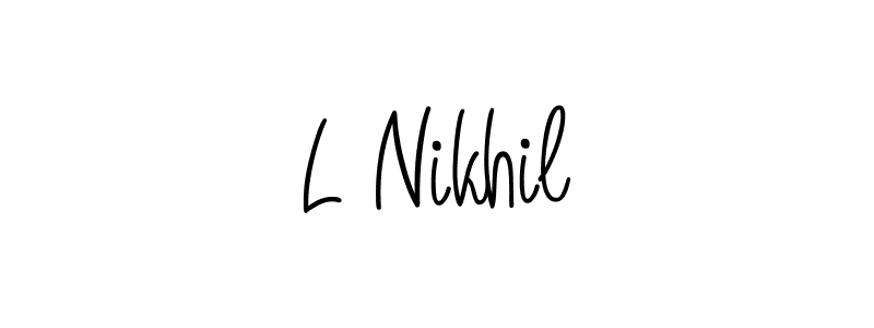 Angelique-Rose-font-FFP is a professional signature style that is perfect for those who want to add a touch of class to their signature. It is also a great choice for those who want to make their signature more unique. Get L Nikhil name to fancy signature for free. L Nikhil signature style 5 images and pictures png