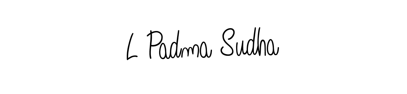 How to make L Padma Sudha name signature. Use Angelique-Rose-font-FFP style for creating short signs online. This is the latest handwritten sign. L Padma Sudha signature style 5 images and pictures png