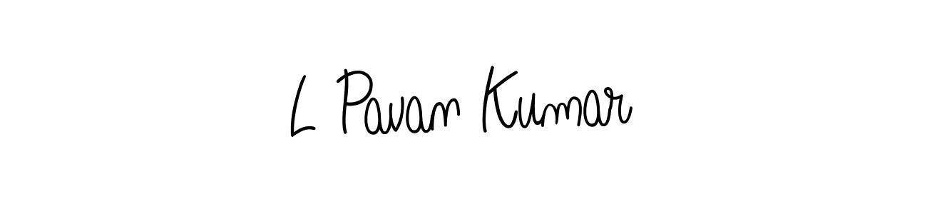 The best way (Angelique-Rose-font-FFP) to make a short signature is to pick only two or three words in your name. The name L Pavan Kumar include a total of six letters. For converting this name. L Pavan Kumar signature style 5 images and pictures png