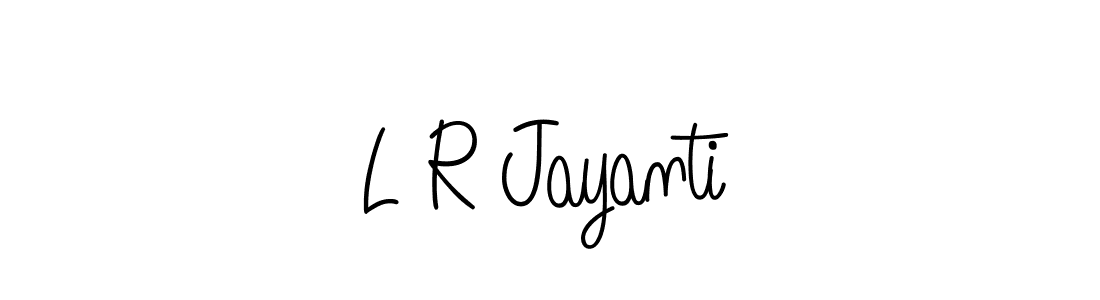 Create a beautiful signature design for name L R Jayanti. With this signature (Angelique-Rose-font-FFP) fonts, you can make a handwritten signature for free. L R Jayanti signature style 5 images and pictures png