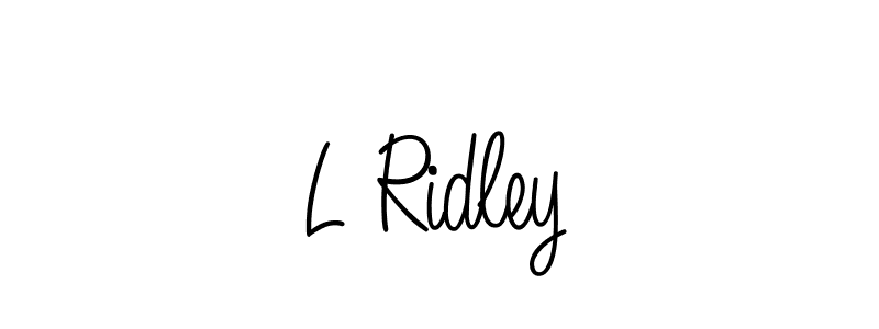 L Ridley stylish signature style. Best Handwritten Sign (Angelique-Rose-font-FFP) for my name. Handwritten Signature Collection Ideas for my name L Ridley. L Ridley signature style 5 images and pictures png