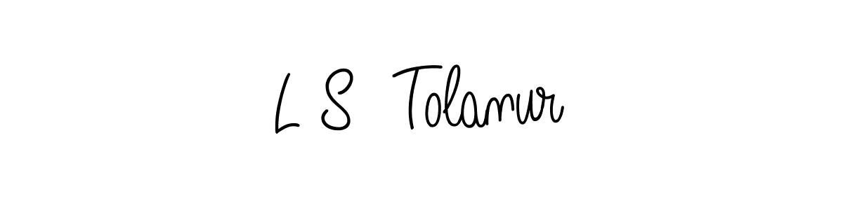 The best way (Angelique-Rose-font-FFP) to make a short signature is to pick only two or three words in your name. The name L S  Tolanur include a total of six letters. For converting this name. L S  Tolanur signature style 5 images and pictures png