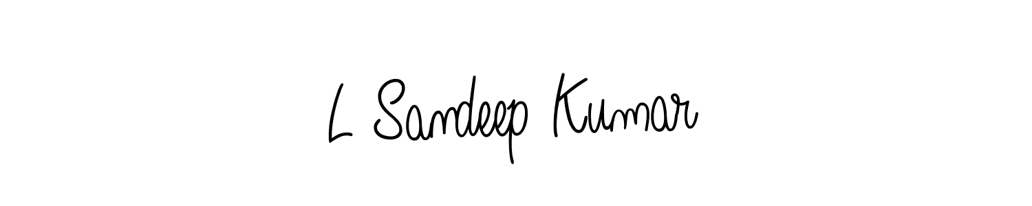 if you are searching for the best signature style for your name L Sandeep Kumar. so please give up your signature search. here we have designed multiple signature styles  using Angelique-Rose-font-FFP. L Sandeep Kumar signature style 5 images and pictures png