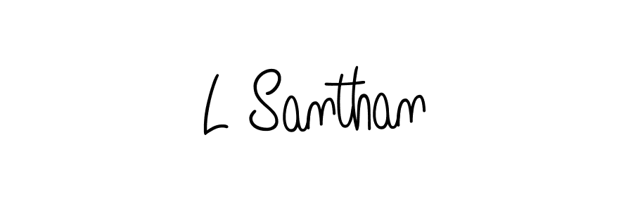 How to make L Santhan name signature. Use Angelique-Rose-font-FFP style for creating short signs online. This is the latest handwritten sign. L Santhan signature style 5 images and pictures png