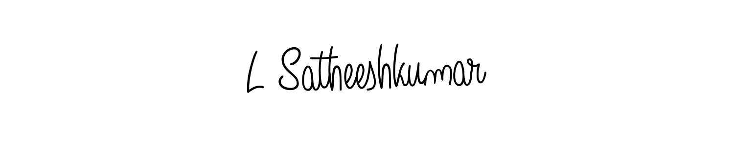 How to make L Satheeshkumar name signature. Use Angelique-Rose-font-FFP style for creating short signs online. This is the latest handwritten sign. L Satheeshkumar signature style 5 images and pictures png