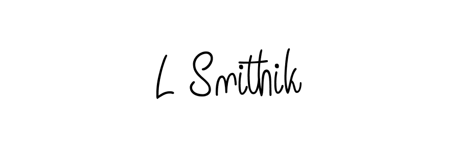 L Snithik stylish signature style. Best Handwritten Sign (Angelique-Rose-font-FFP) for my name. Handwritten Signature Collection Ideas for my name L Snithik. L Snithik signature style 5 images and pictures png