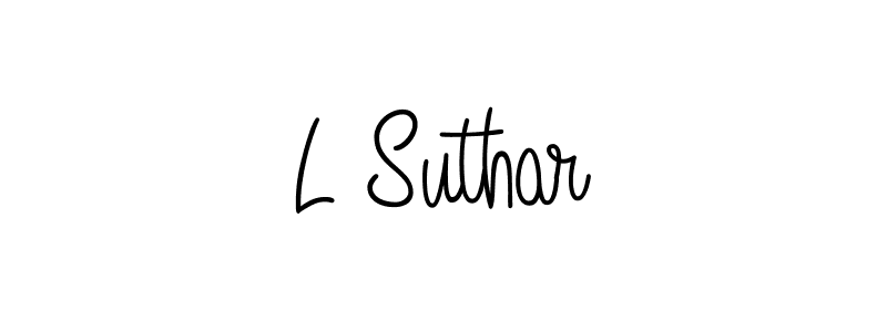 Also we have L Suthar name is the best signature style. Create professional handwritten signature collection using Angelique-Rose-font-FFP autograph style. L Suthar signature style 5 images and pictures png
