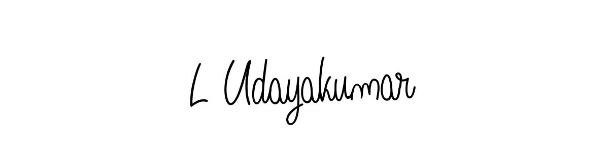 Make a beautiful signature design for name L Udayakumar. With this signature (Angelique-Rose-font-FFP) style, you can create a handwritten signature for free. L Udayakumar signature style 5 images and pictures png