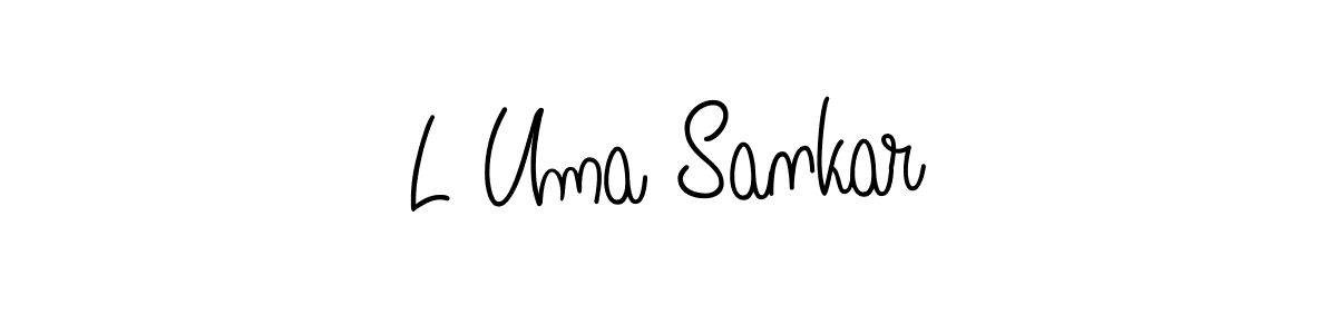 The best way (Angelique-Rose-font-FFP) to make a short signature is to pick only two or three words in your name. The name L Uma Sankar include a total of six letters. For converting this name. L Uma Sankar signature style 5 images and pictures png