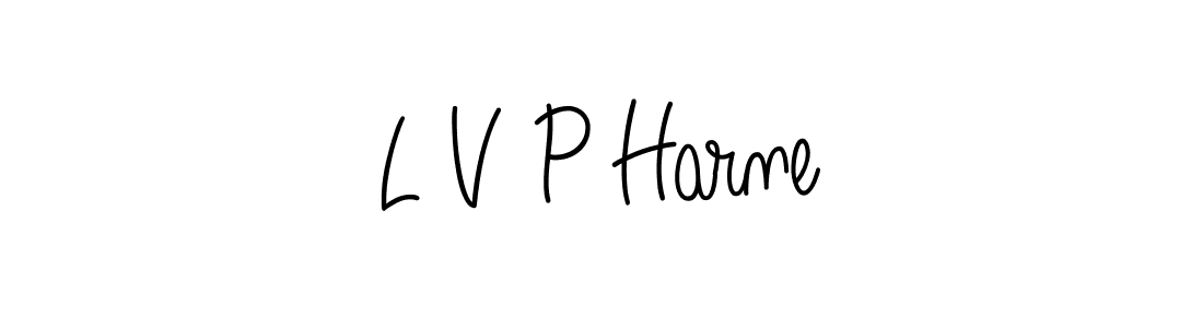 L V P Harne stylish signature style. Best Handwritten Sign (Angelique-Rose-font-FFP) for my name. Handwritten Signature Collection Ideas for my name L V P Harne. L V P Harne signature style 5 images and pictures png