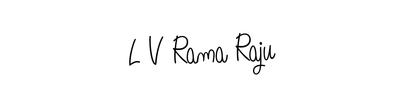 Use a signature maker to create a handwritten signature online. With this signature software, you can design (Angelique-Rose-font-FFP) your own signature for name L V Rama Raju. L V Rama Raju signature style 5 images and pictures png