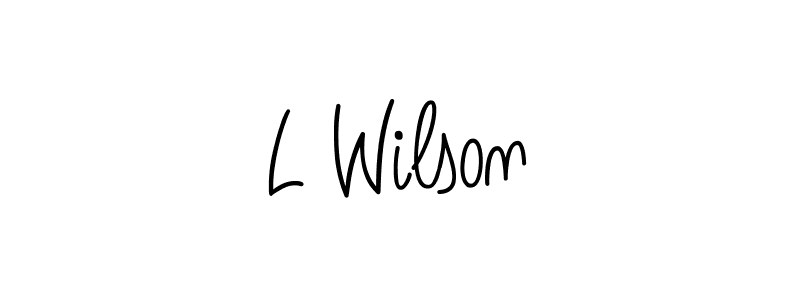The best way (Angelique-Rose-font-FFP) to make a short signature is to pick only two or three words in your name. The name L Wilson include a total of six letters. For converting this name. L Wilson signature style 5 images and pictures png
